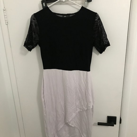 ASOS Mesh Asymmetric Hem Bodycon Dress - Picture 4 of 7